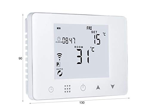 LEDLUX LL0253 Termostato Wi-Fi per caldaia a gas da parete scatola 503 da incasso versione italiana, digitale, programmabile, compatibile con Amazon Alexa Echo 3A 220V