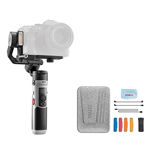 zhiyun Crane M2S Fotocamera Stabilizzatore, per Fotocamera Mirrorless Leggera/Smartphone/Sport Action Camera, Riempimento a LED Stabilizzatore Gimbal