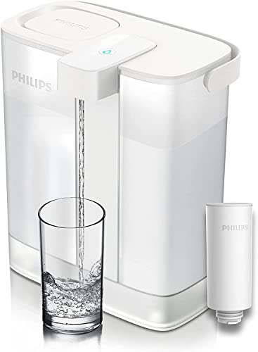 Philips Instant Water Filter, caraffa filtrante con capacità di 3 l, ricaricabile tramite porta USB-C