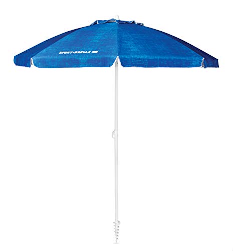 Sport-Brella Ombrellone da Spiaggia Protezione Solare UV 50+, 180cm, Blu