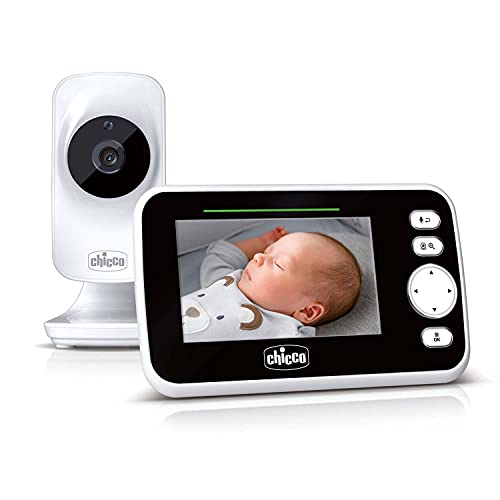Chicco Baby Monitor Video Deluxe, Videocamera Per Neonati E Bambini Con Schermo A Colori Lcd 4.3', Portata 220 M, ‎27 x 24 x 10 cm; 550 grammi