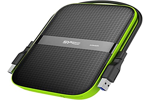 Silicon Power 5 TB External Portable Hard Drive Rugged Armor A60 Shockproof Water-Resistant 2.5-inch USB 3.0, Military Grade Mil-Std-810G & IPX4, Black(Fbe-SU050TBPHDA60S3KFE)