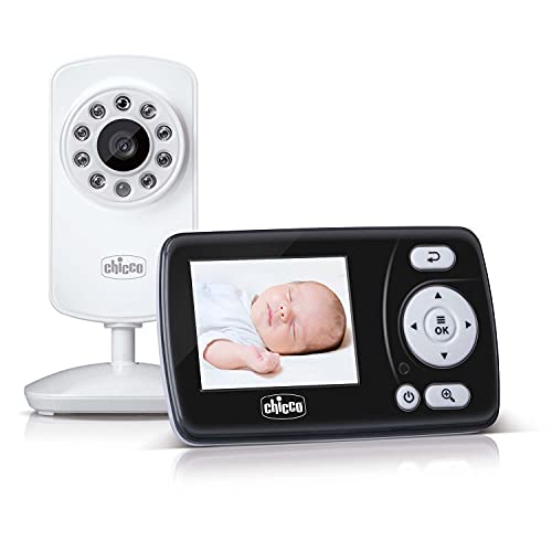 Chicco Baby Monitor Video Smart, Videocamera Per Neonati E Bambini Con Schermo A Colori Lcd 2.4', 63 X 72 X 30 Cm, Nero Bianco
