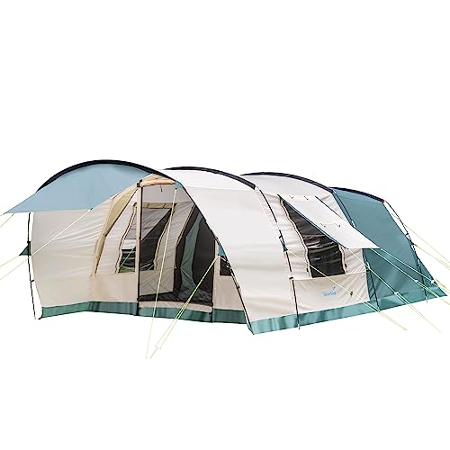 Skandika Tenda da campeggio a tunnel Hafslo 5 Sleeper Protect | per 5 persone, tecnologia Sleeper, tenda a capottina, colonna d'acqua 5000 mm