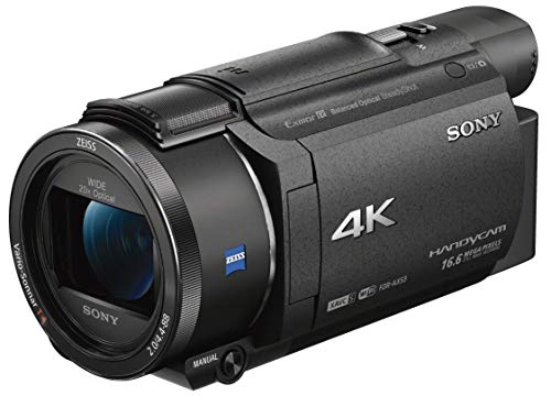 Sony FDR-AX53 Videocamera 4K Ultra HD con Sensore CMOS Exmor R, Ottica Grandangolare Zeiss 26.8 mm, Zoom Ottico 20x, Stabilizzazione Attiva a 5 Assi, Nero