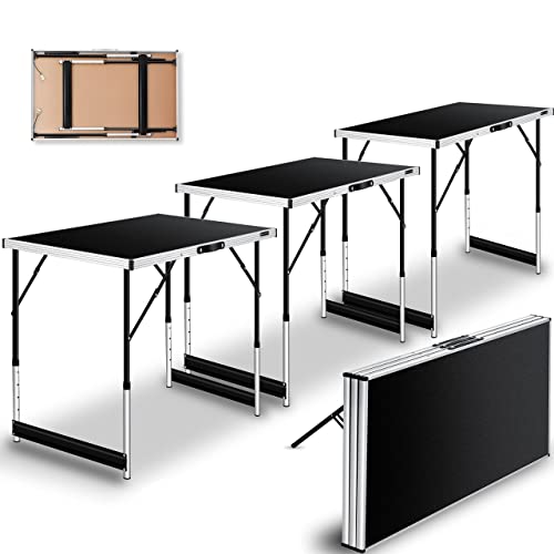 Kesser® Tavolo multifunzione professionale 3 pezzi, 100 x 60 cm, tavolo da tappezzeria, portata 30 kg, con funzione allungabile, tavolo pieghevole, tavolo da campeggio e da campeggio regolabile