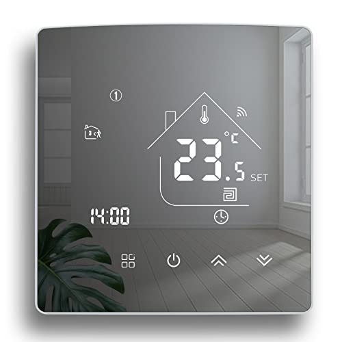 Termostato Wifi Caldaia a Gas, Tuya Termostato Ambiente Parete Smart Programmabile Settimanalmente per Riscaldamento Caldaia a Gas/Acqua Compatibile con Alexa, Google 3A TGR85WIFI-WPB