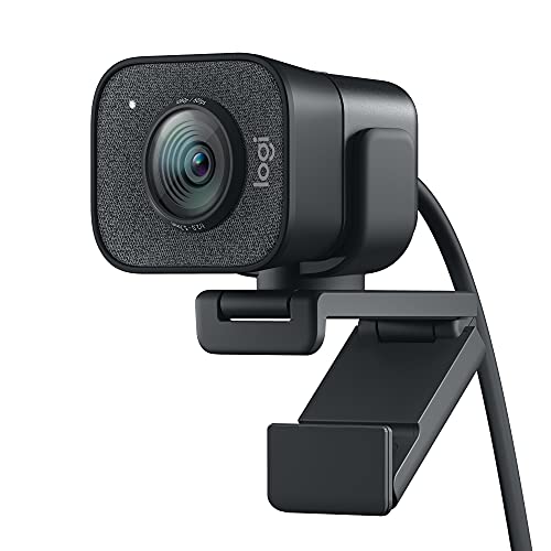 Logitech StreamCam – Webcam per Live Streaming su Youtube e Twitch, Full HD 1080p a 60 fps, Connessione USB-C, Facial Tracking, Autofocus, Video Verticali, Grigio Scuro
