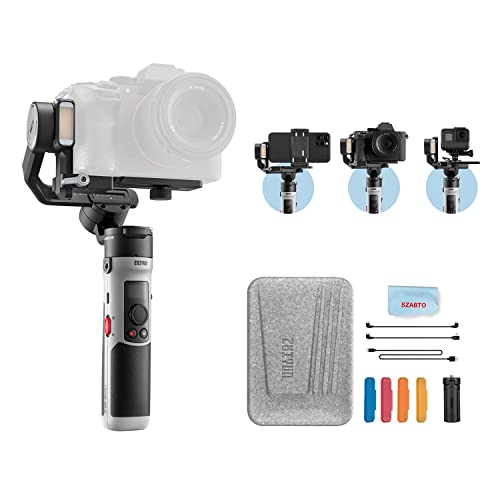 Zhiyun Crane M2S Fotocamera Stabilizzatore, per Fotocamera Mirrorless leggera/Smartphone/Sport Action Camera, con Display integrato da 0,75 pollici e luce di riempimento a LED Stabilizzatore Gimbal