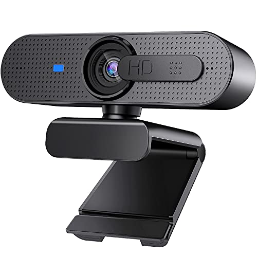 ASHU Streaming Webcam 1080p Full HD, Doppio Microfono Stereo, otturatore della Privacy, USB Webcam PC Autofocus per Video Chat/Registrazione/Skype, FaceTime, Compatibile con Windows, Mac e Android