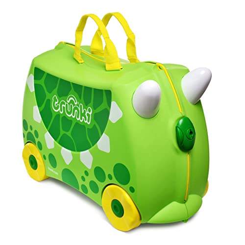 Trunki Valigia Cavalcabile per Bambini – Trolley Bambini Bagaglio a Mano – Valigia Cavalcabile Dudley Dinosauro (Verde)