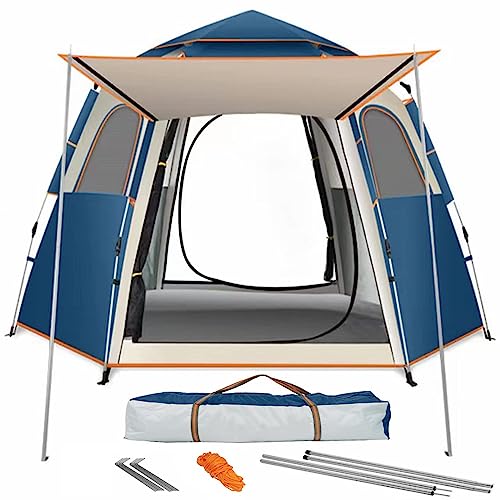 Tenda Campeggio 4 Posti, Tende da Campeggio Automatica, Istantanea Pop Up Ultralight Dome Tenda, Impermeabile & Antivento