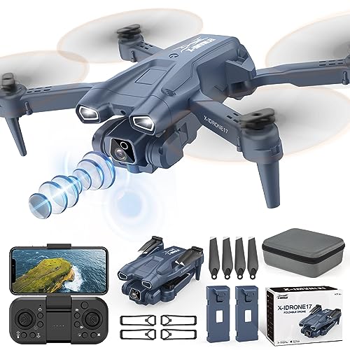 Drone con Telecamera 1080P HD, Drone con doppia telecamera, Droni Pieghevole con FPV WiFi Fotocamera per Adulti e Principianti, Quadcopter RC Altitudine Hold, Flip 3D, Modalità Headless, 2 Batterie