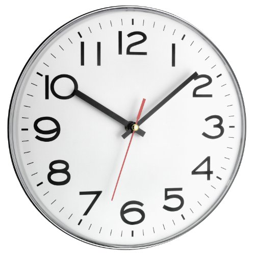 TFA Dostmann Orologio da parete analogico, 60.3017, con lancetta dei secondi, grande e di facile lettura, design piatto, moderno, con numeri neri, orologio al quarzo, bianco/argento