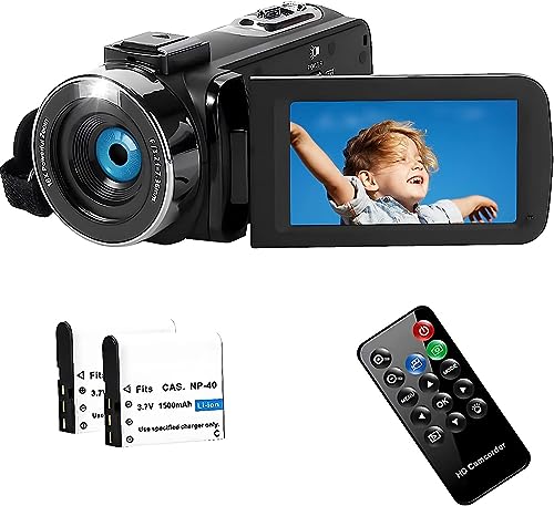 Delmodes Videocamera 2,7K 42MP Camcorder Zoom Digitale 18X Vlogging Camera con 3.0' IPS Schermo per YouTube con 2 Batterie, Telecomando