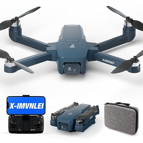 X5 GPS Drone con telecamera 4K, FPV RC Quadcopter Pieghevole Telecomando Ritorno Automatico, Velocità massima 40 km/h, Droni Professionali Con Motore Brushless, 2 Batterie per Principianti